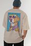 For Dog Lovers 61 Back Dog Printed Beige Oversize T-Shirt 100% Cotton Unisex Dog Lover Premium Design - 6
