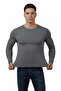 Anthracite Slim Fit Lycra 90% Cotton Men's Sweatshirt – Slim Fit Combed Cotton Sweat 2300423 - 2