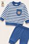 Boy's - Baby Set - Striped Seasonal Top and Bottom Set with Teddy Bear Pocket - 4