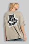 This Is My Therapy Oversize Back Printed Beige T-Shirt 100% Cotton Streetwear Premium Comfortable Fit - 3