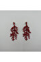 Coral Formed Red Dangle Earrings for Women Summer Sea Themed Statement Earrings - 4