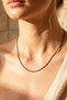 Steel Italian Round Snake Necklace 1 mm Black Color |   Anti-Tarnish, Women'S, 2-Year Warranty