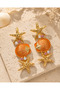 Sea Star and Seashell Figured Stone Detailed Dangle Earrings - 7