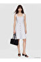 Natuvera Blue Square Neck Linen Blend Mini Dress - 2