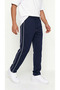 Men's Dark Blue Color Comfortable Fit Double Piping Flat Leg Pocket Zippered Sweatpants - 2