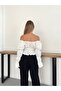 Women's White Madonna Collar Ruffle Detailed Blouse - 8