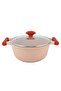 7-Piece Granite Non-Stick Aluminium Essentials Cookware Set Pink - 2