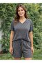 Women's Shorts Set – V-Neck Comfortable Summer Home Wear Shorts Set 06-70