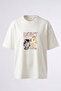 Grunge Rebellion Design Back Printed Cotton White Oversize T-Shirt
