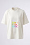 Don'T Look Back Design Back Printed Cotton White Oversize T-Shirt