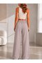 Women's Star Stone Wide Leg High Waist Loose Cut Pocketed Trousers Style Sweatpants - 4