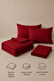 Elif Satin Plain Double Buttoned Duvet Cover Set, Duvet Cover, 100% Cotton, 83 Threads - 4