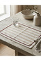 Brown Striped Burgundy Ribbed American Placemat Set of 2 33X44 cm Tableware and Table Setting Decoration - 5