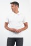 White Polo Collar Short Sleeve Pocketless Slim Fit Cotton T-Shirt 1011260154 - 3