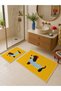Non-Slip Bath Mat with Yellow Dog Figure, Set of 2 Modern Children's Bath Rugs - 3
