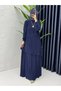 Women's Hijab Dress in Navy Blue, Stretchy Fabric, Sultan Model