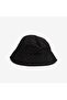 Women's Stoned Drawstring Black Bucket Hat 14772-5