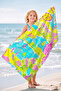 Tropical Sea Scenery Beach Towel - Bohemian Colorful Summer Themed Quick-Dry Microfiber Towel - 4