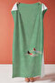 Sea-Themed Green Minimalist Beach Towel - Quick-Drying Microfiber Towel with Mediterranean Swimmer Figure - 2