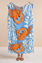 Crab Themed Marine Beach Towel - Mediterranean Style Blue Orange Pool Sea Bath Beach Cover