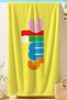 Colorful Smile Lettering Typographic Beach Towel - Modern Yellow Pop Art Quick-Dry Microfiber Towel Cover - 7
