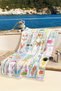 Sea-Themed Tropical Marine Beach Towel - Pastel Colored Modern Summer Style Quick-Dry Beach Cover-Up - 2