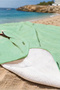 Sea-Themed Green Minimalist Beach Towel - Quick-Drying Microfiber Towel with Mediterranean Swimmer Figure - 3