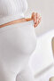 Maternity Shorts High Waist Supporting Shorts 2005-White - 2