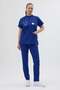 Lycra Cobalt Blue Zipper Detailed Scrubs