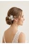 Stil+O Accessory Pearl and Floral Bridal Hair Clip – Engagement and Wedding Accessory Maternity Crown Clip Hairpin Clip - 4