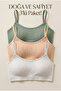 3-Piece Bralette Bustier Crop Tank Top with Removable Pads and Ribbed Rope Straps