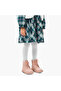 Henley Neck Long Sleeves Knee Length Dress with Checked Design - 5