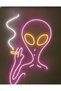 Uzaylı Figürü LED Neon Tablo | Pop Culture Duvar Dekoru | Pleksi Aydınlatmalı Genç Odası Tablosu - 7