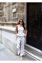 Women's Polka Dot Patterned Strapless Blouse and Wide-Leg Pants Two-Piece Set - 5