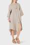 Striped Relaxed Fit Button Detailed V-Neck Dress Dress 25547L - 4