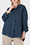 100% Linen Oversize Semi-Transparent Shirt Shirt 7697 - 4