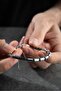 Cylinder Model Hematite Natural Stone Men's Steel Bracelet - 5