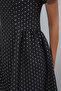 Women's Polka Dot Square Neck Short Sleeve Mini Dress 2604 - Black - 5