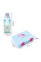4 Compartment Bento Lunch Box w/ Flip Top Water Bottle 750ml – Flamingo Aqua - 8