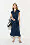 Beli Belted Linen Shirt Dress - Navy Blue - 2