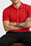 Men's Fashion Comfort Red Polo Collar T-Shirt - 6