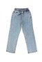 Men's Baggy Jean Trousers Elastic Waist Lace-Up Comfortable Fit Denim - Ice Blue