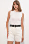 Women's Oval Buckle Belt 033 - Black - 2