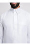Men Classic Zippered Qalab Thobe, White - 64inches - 4