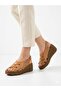 Women's Tan Inner and Outer Genuine Leather Orthopedic Soft Sole Wedge Heeled Daily Sandals - 3