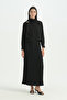 Brooch and Flounce Skirt Blouse Stylish Set - Black