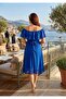 Women's Ruffle Collar Chiffon Dress - 2