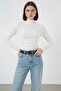 Women's Stand Collar White Blouse - 3
