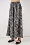 Women's Leopard Patterned Anthracite Skirt - 2