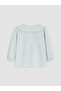 Green Baby Collar Plaid Blouse - 6